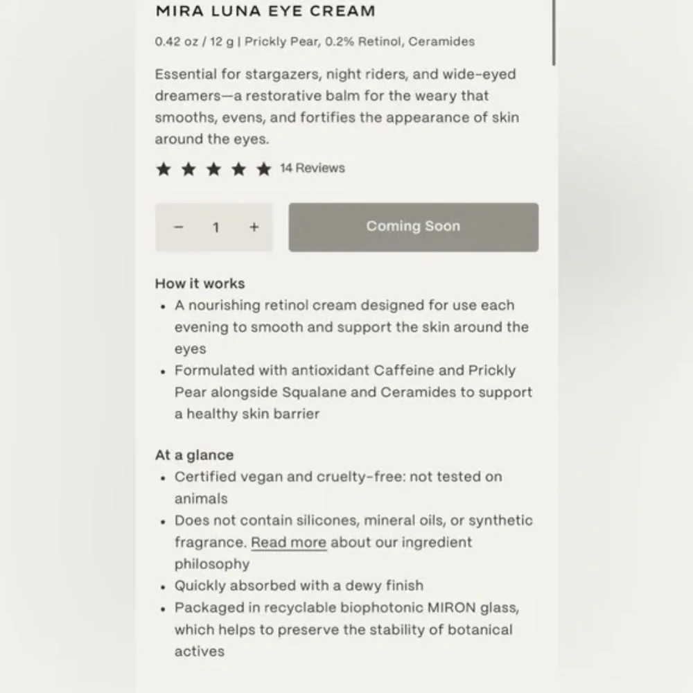29 Palms Mira Luna Eye Cream - Picture 2 of 10